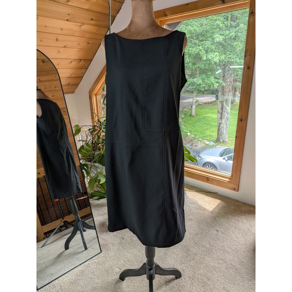 Vintage Dani Max Lois Snyder Black Sleeveless Sheath Dress Boat Neck Size 8